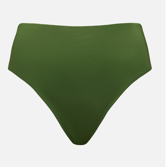 Cuup Womens Bikini Bottom Sz 5 XL Seaweed Green The Tap Swim High Waist UPF 50+ - Picture 2 of 8